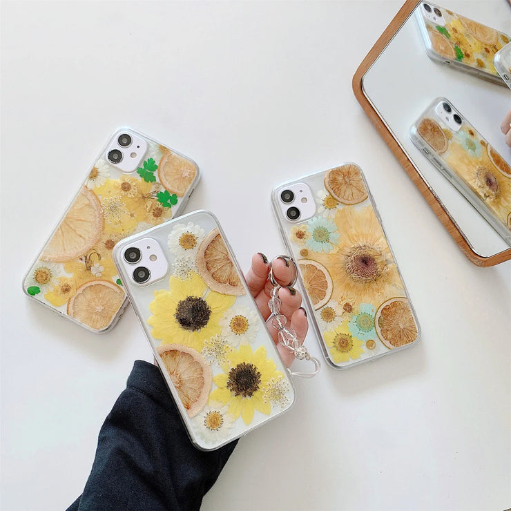 Sunflower Series Fruit Clear Phone Case