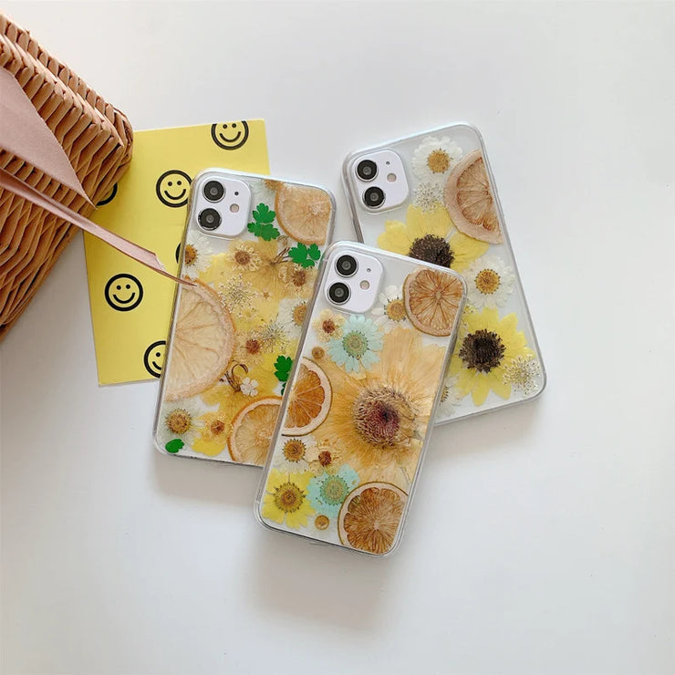 Sunflower Series Fruit Clear Phone Case