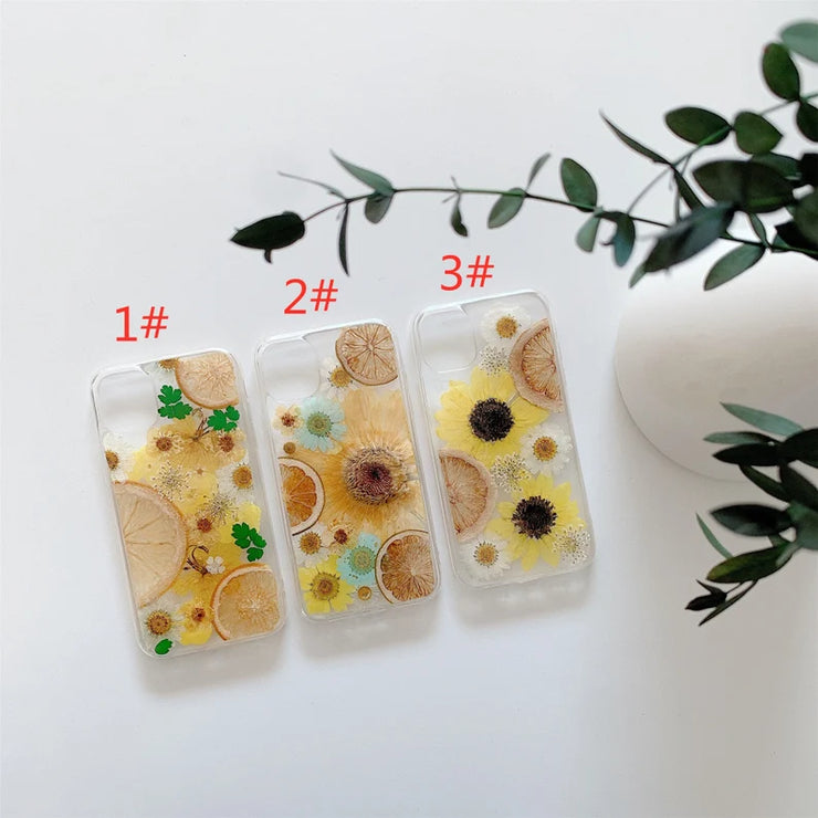 Sunflower Series Fruit Clear Phone Case