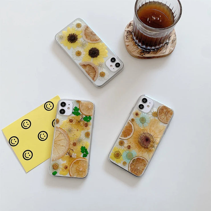 Sunflower Series Fruit Clear Phone Case