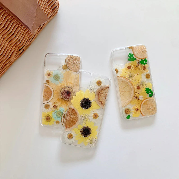 Sunflower Series Fruit Clear Phone Case