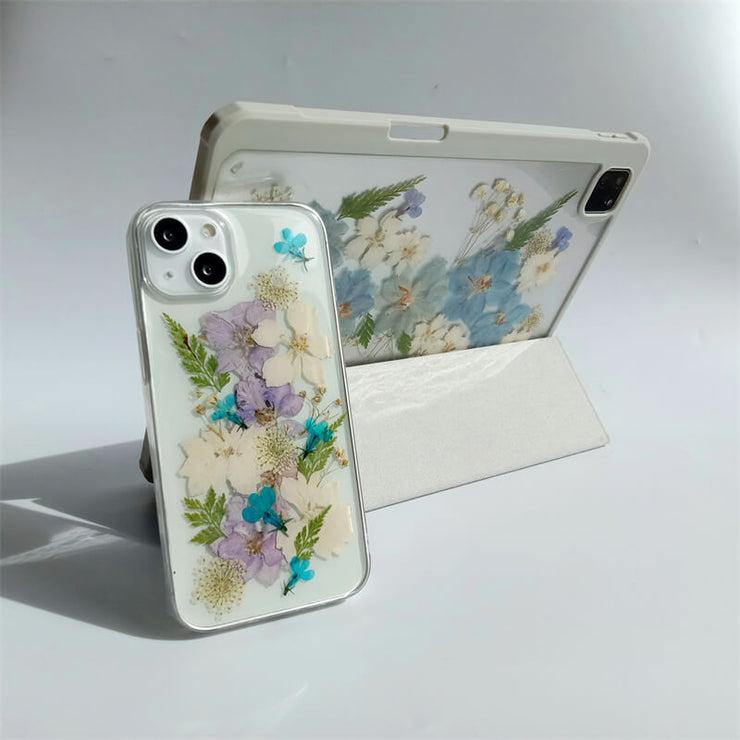 Matching Case | Blue & White Delphinium Tablet Case