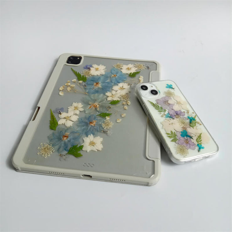 Matching Case | Blue & White Delphinium Tablet Case