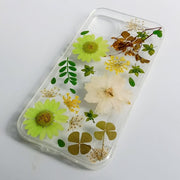 Green Daisy White Flower | Clear, Bumper, Border Phone Case | Apple Samsung Google