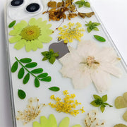 Green Daisy White Flower | Clear, Bumper, Border Phone Case | Apple Samsung Google