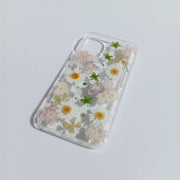 White Daisies Purple Dried Flower | Clear, Bumper, Border Phone Case | Apple Samsung Google