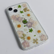 White Daisies Purple Dried Flower | Clear, Bumper, Border Phone Case | Apple Samsung Google