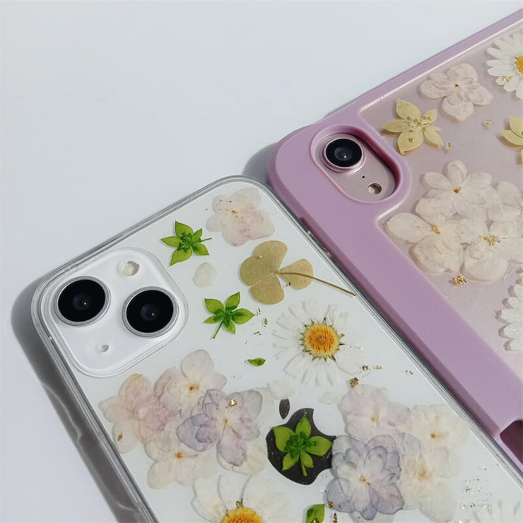 Matching Case | White Daisies Purple Dried Flower Tablet Case