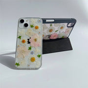 Matching Case | Light Blue Pink White Dried Flowers Tablet Case