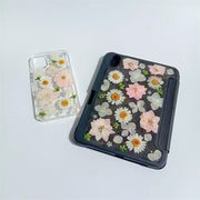 Matching Case | Light Blue Pink White Dried Flowers Tablet Case